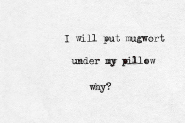 I will put mugwort under my pillow why?