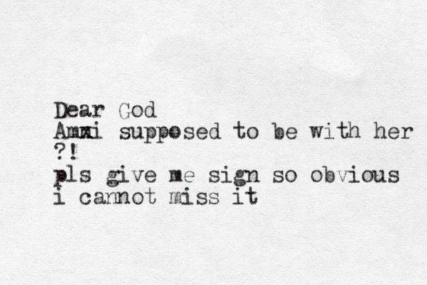 Dear God Amni x x supposed to be with her ?! pls give me sign so obvious i cannot miss it