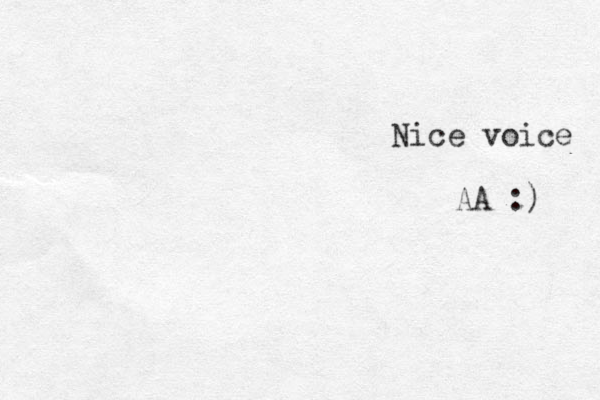 Nice voice AA :) 