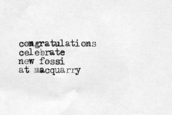 congratulations celebrate new fossi at macquarry