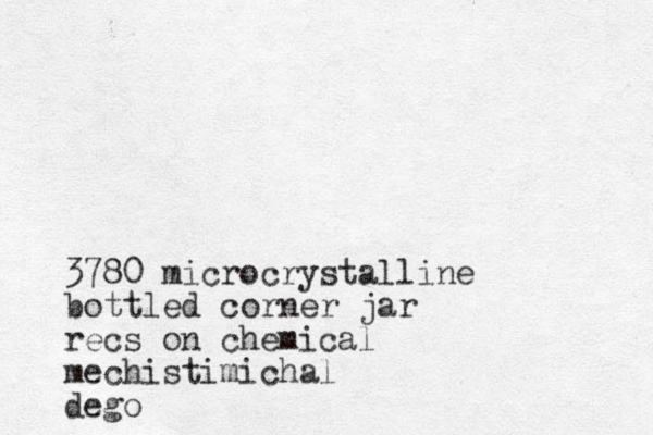 3780 microcrystalline bottled corner jar recs on chemical mechistimichal dego