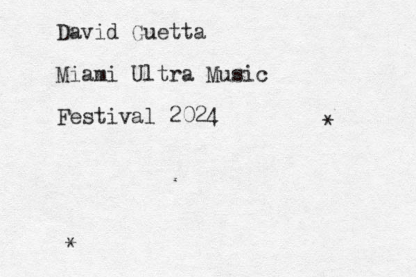 David Guetta Miami Ultra Music Festival 2024 * * 