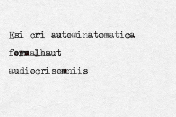 Esi cri autominatomatica formalhaut audiocrisomniis