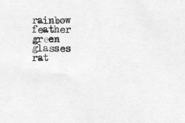 rainbow feather green glasses rat