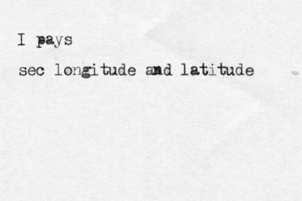 I pays sec longitude and latitude 