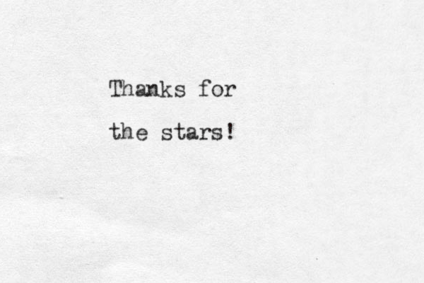 Thanks for the stars!