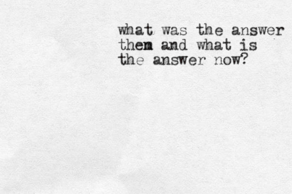 what was the answer them n and what is the answer now?