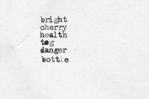 bright cherry health tog danger bottle