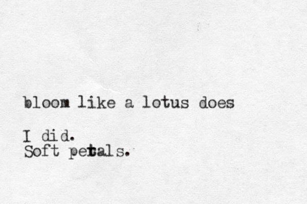 bloom like a lotus does I did. Soft perals. t t