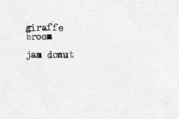 giraffe broom jam donut
