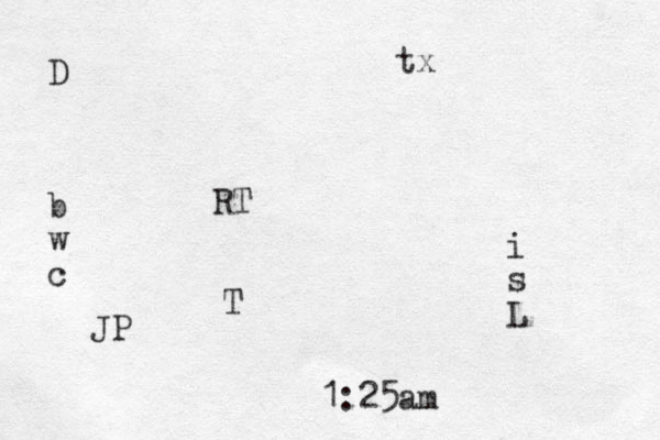 D b w c tx RT T i s L JP 1:25am