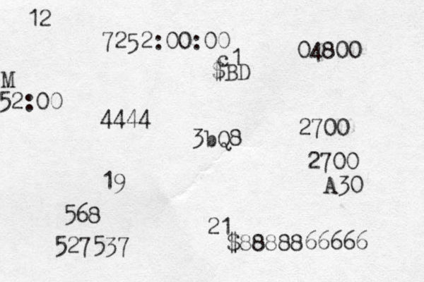 4444 19 2700 2700 A30 21 12 M c1 $BD 527537 568 04800 7252:00:00 $8888866666 3bQ8 52:00 