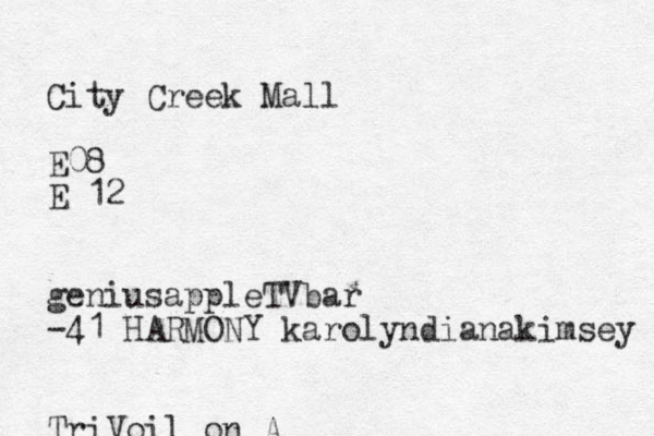 City Creek Mall E08 E 12 geniusappleTVbar -41 HARMONY karolyndianakimsey TriVoil on A
