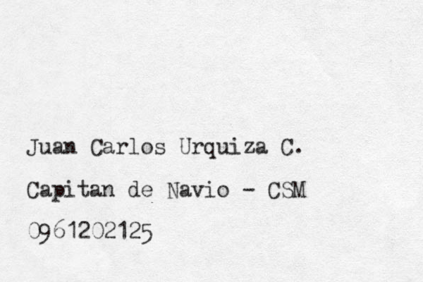 Juan Carlos Urquiza C. Capitan de Navio - CSM 0961202125