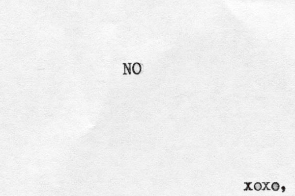 NO xoxo, 