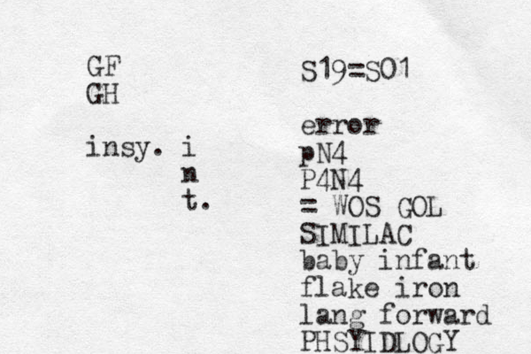 GF GH insy. i n t. S19 =S01 error pN4 P4N4 = WOS GOL SIMILAC baby infant flake iron lang forward PHSYIDLOGY 