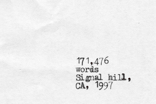 171,476 words Signal hill, CA, 1997
