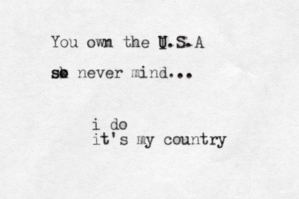 You own the I U U.S.A sk so o never mind... i do it's my country 