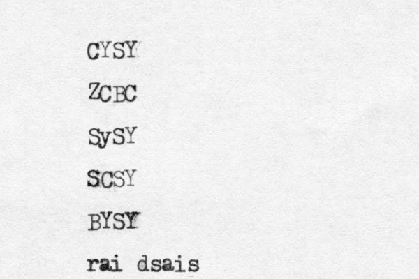 CYSY ZCBC SySY SCSY BYSY rai dsais 