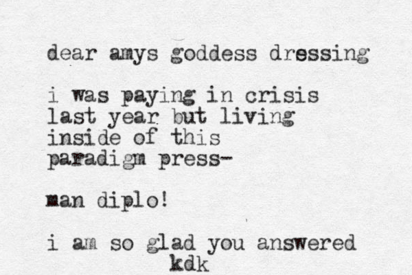 dear amys goddess drs essing i was paying in crisis last year but living inside of this paradigm press- man diplo! i am so glad you answered kdk