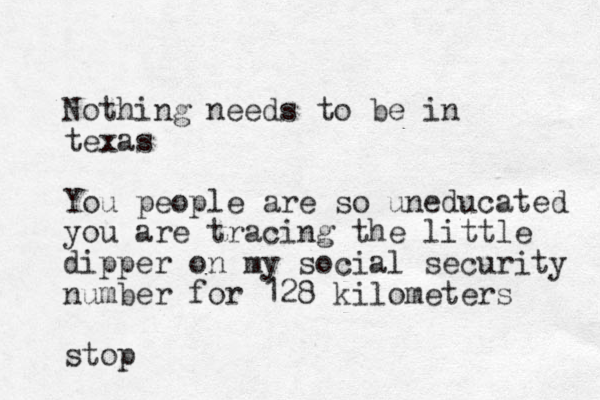 Nothing needs to be in texas You people are so uneducated you are tracing the little dipper on my social security number for 128 kilometers stop 