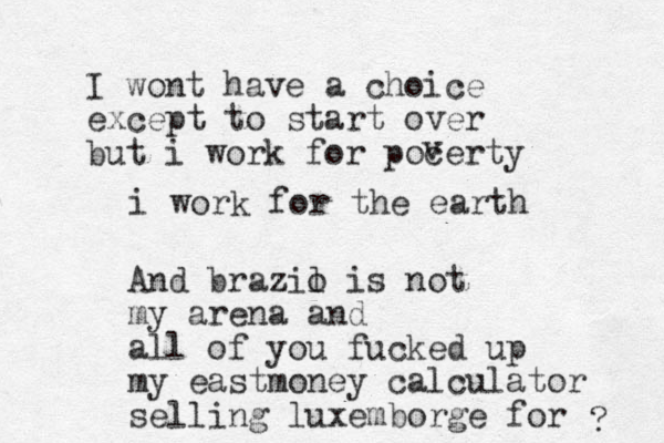 I wo nt have a choice except to start over but i work for pocerty v i work for the earth And brazio l is not my arena and all of you fucked up my eastmoney calculator selling luxemborge for ? 