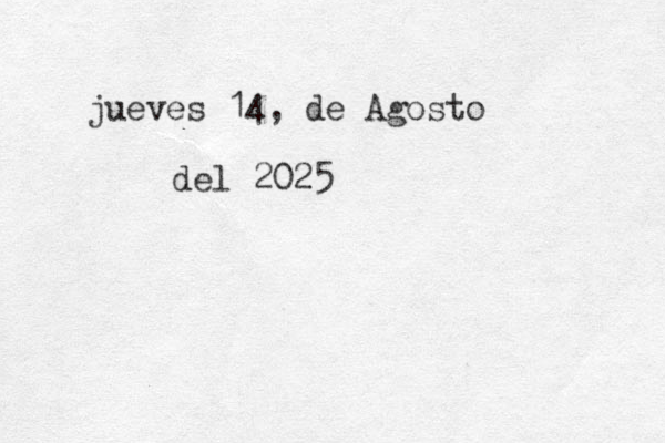 jueves 14, de Agosto del 2025 