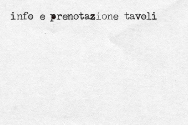 info e prenotazione tavoli 