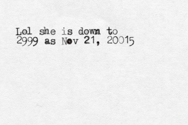 Lol she is down to 299 9 as Nov 21, 20015 