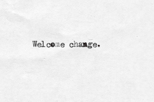 Welcome change. 