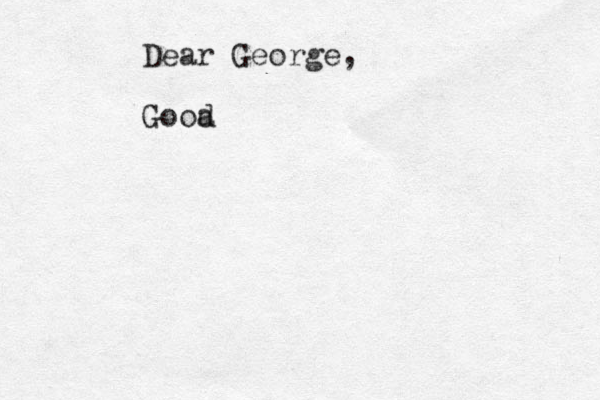 Dear George, Gooa d