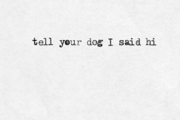 tell your dog I said hi 