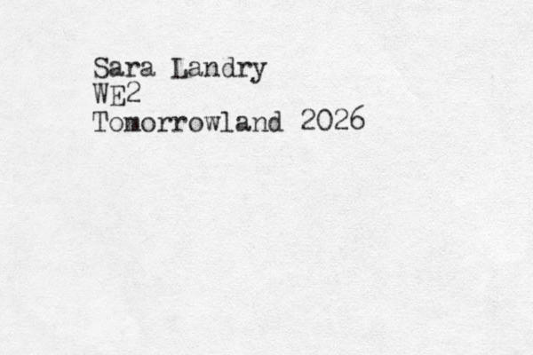 Sara Landry WE2 Tomorrowland 2026