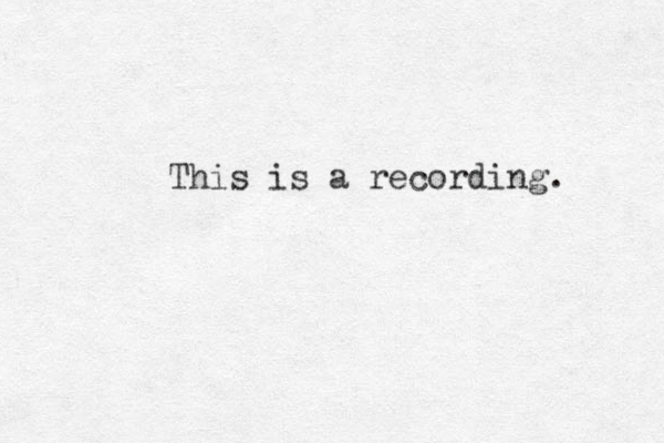 This is a recording. 