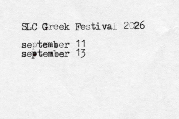 SLC Greek Festival 2026 september 11 september 13 