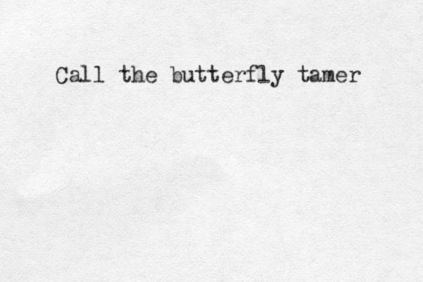 Call the butterfly tamer 