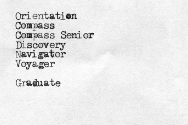 Orientation Compass Compass Senior Discovery Navigator Voyager Graduate 