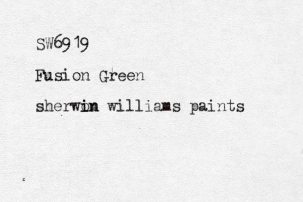SW6919 Fusion Green sherwon i in williams paints 