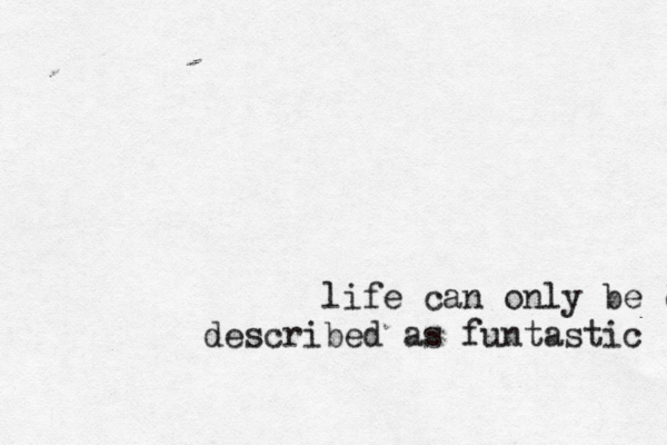 life can only be d described as funtastic