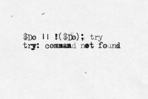 $Do || !($Do); try try: command not found