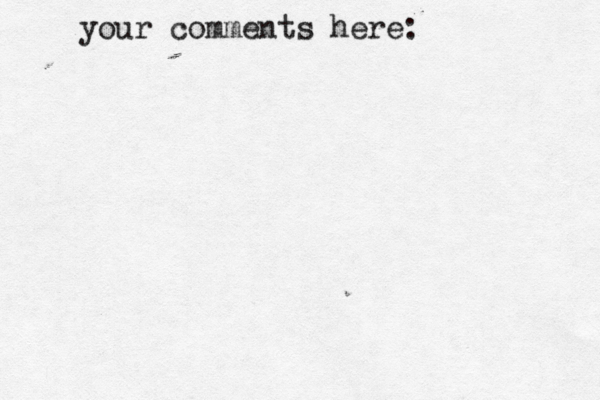 your comment s here: