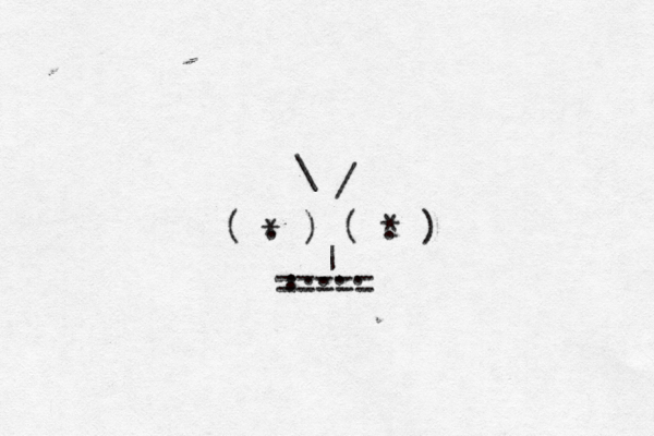 ( . ) ( . ) | ==== \ / ...... * *
