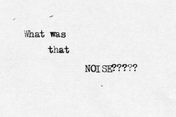 What was that NOISE????