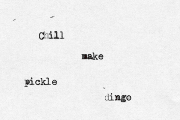 Chill make pickle dingo
