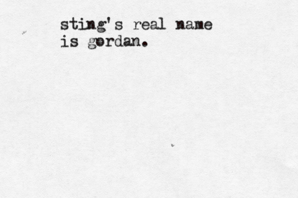 sting's real name is gorda n.