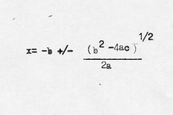 x= -b +/- (b 2 -4ac ) 1/2 ___________ 2