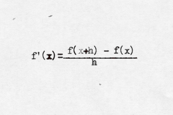 f'(x)= f(x+h) - f(x) ______________ h