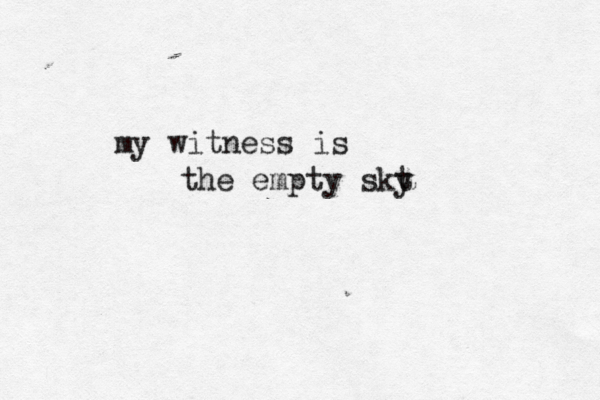 my witness is the empty skt 
