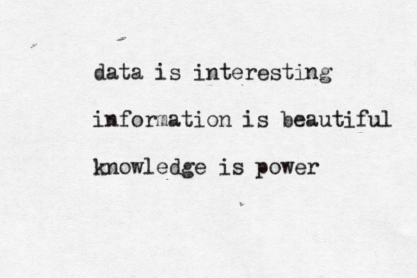 data is interesting information is beautiful knowledge is powe