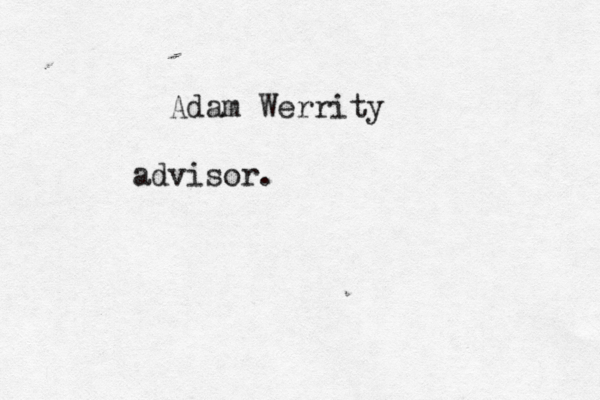 Adam Werrity advisor.